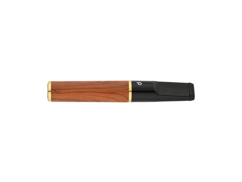 Denicotea Nice cigaretta szipka diófa borítással, barna-fekete, arany színű gyűrűvel – 74 mm